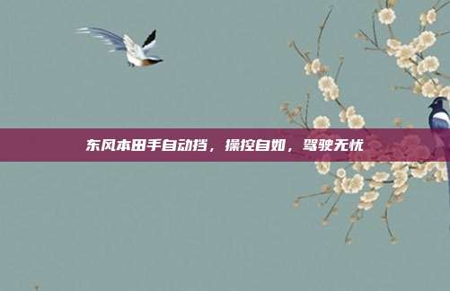 东风本田手自动挡，操控自如，驾驶无忧