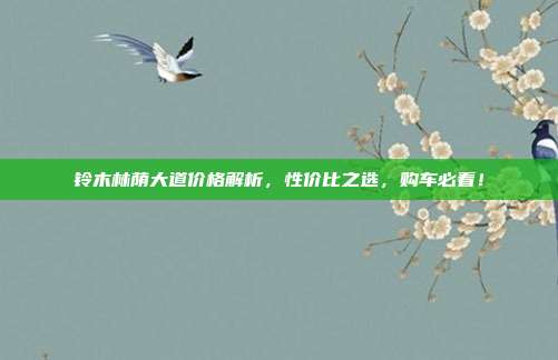 铃木林荫大道价格解析，性价比之选，购车必看！