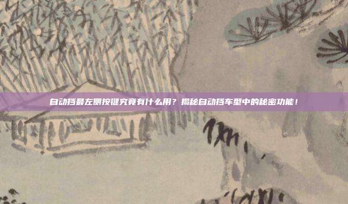 自动挡最左侧按键究竟有什么用？揭秘自动挡车型中的秘密功能！