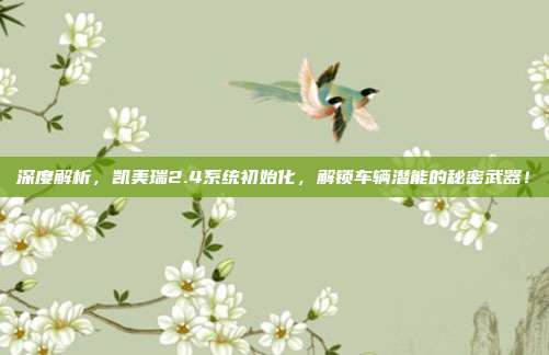 深度解析，凯美瑞2.4系统初始化，解锁车辆潜能的秘密武器！