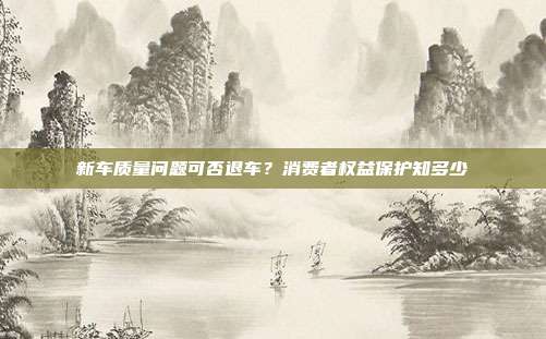 新车质量问题可否退车？消费者权益保护知多少