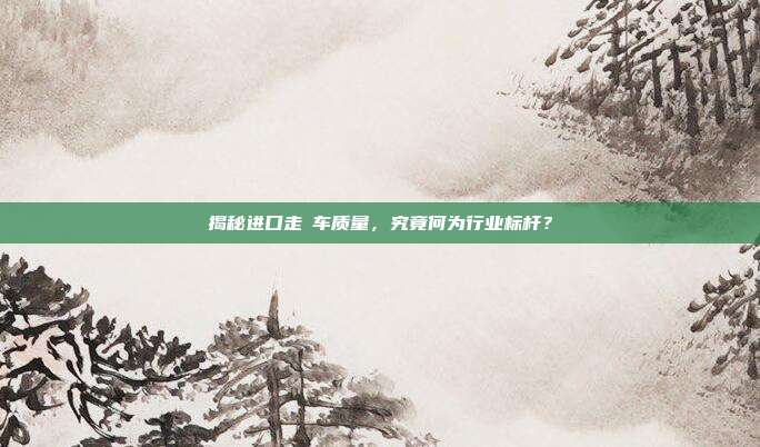 揭秘进口走俬车质量，究竟何为行业标杆？