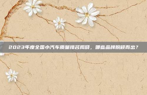 2023年度全国小汽车质量排名揭晓，哪些品牌脱颖而出？