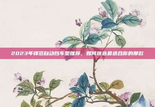 2023年锋范自动挡车型推荐，如何挑选最适合你的那款