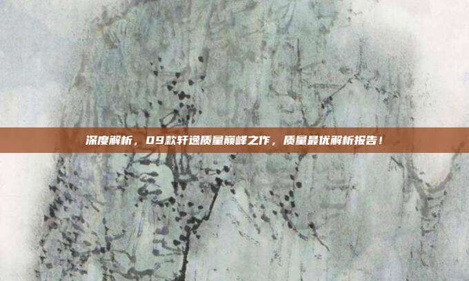 深度解析，09款轩逸质量巅峰之作，质量最优解析报告！