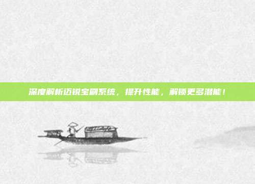 深度解析迈锐宝刷系统，提升性能，解锁更多潜能！