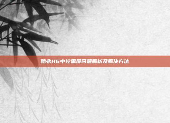 哈弗H6中控黑屏问题解析及解决方法