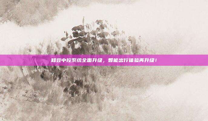 知豆中控系统全面升级，智能出行体验再升级！