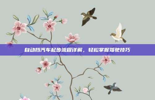 自动挡汽车起步流程详解，轻松掌握驾驶技巧