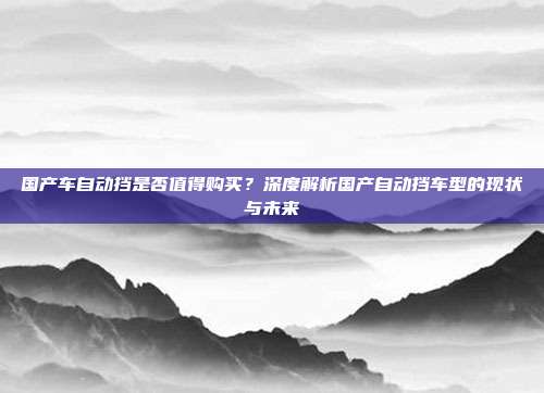 国产车自动挡是否值得购买？深度解析国产自动挡车型的现状与未来