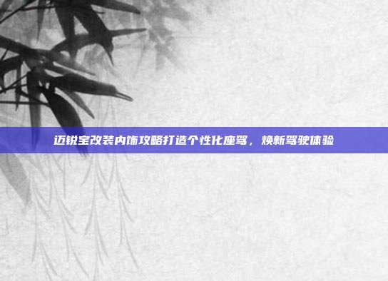 迈锐宝改装内饰攻略打造个性化座驾，焕新驾驶体验