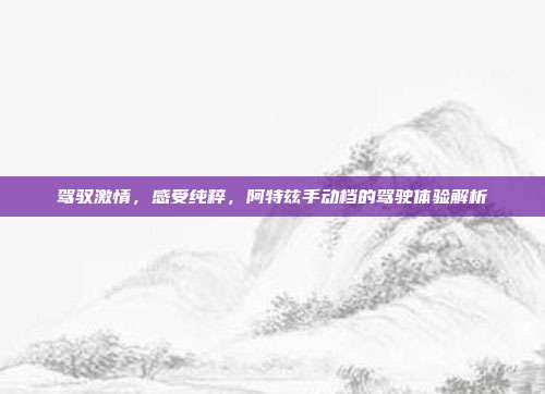 驾驭激情，感受纯粹，阿特兹手动档的驾驶体验解析