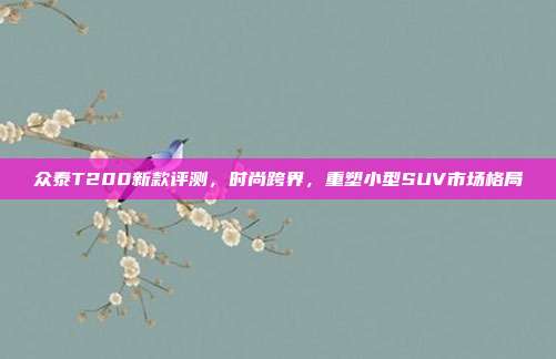 众泰T200新款评测，时尚跨界，重塑小型SUV市场格局