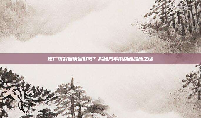 原厂雨刮器质量好吗？揭秘汽车雨刮器品质之谜
