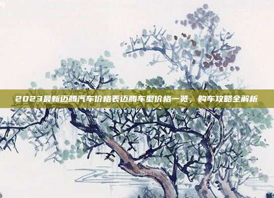 2023最新迈腾汽车价格表迈腾车型价格一览，购车攻略全解析