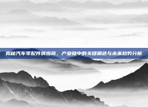 揭秘汽车零配件供应商，产业链中的关键角色与未来趋势分析