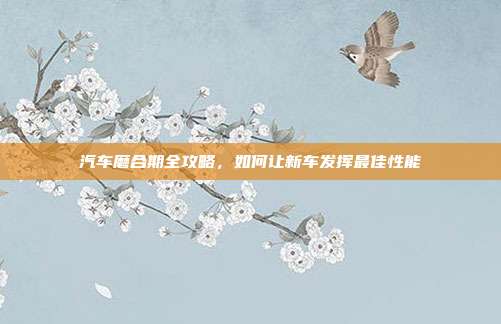 汽车磨合期全攻略，如何让新车发挥最佳性能