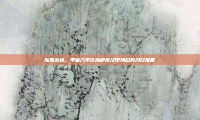 深度解析，申驰汽车价格解析及市场趋势洞察报告