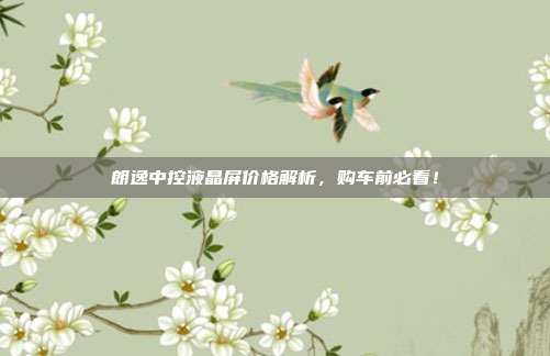 朗逸中控液晶屏价格解析，购车前必看！