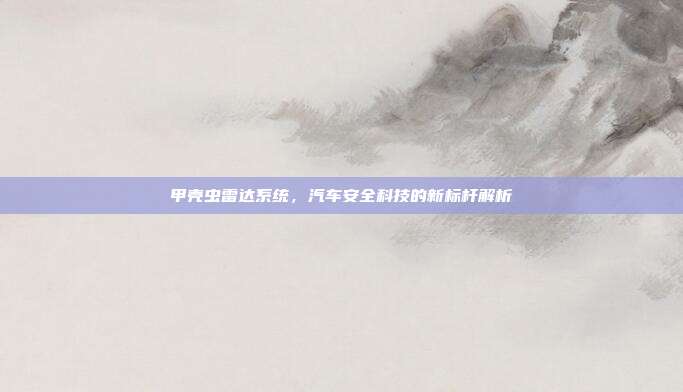 甲壳虫雷达系统，汽车安全科技的新标杆解析