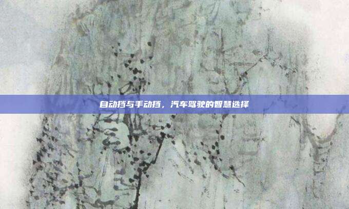 自动挡与手动挡，汽车驾驶的智慧选择