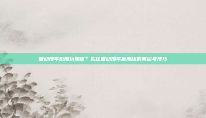 自动挡车也能玩漂移？揭秘自动挡车型漂移的奥秘与技巧