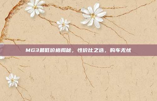 MG3最低价格揭秘，性价比之选，购车无忧
