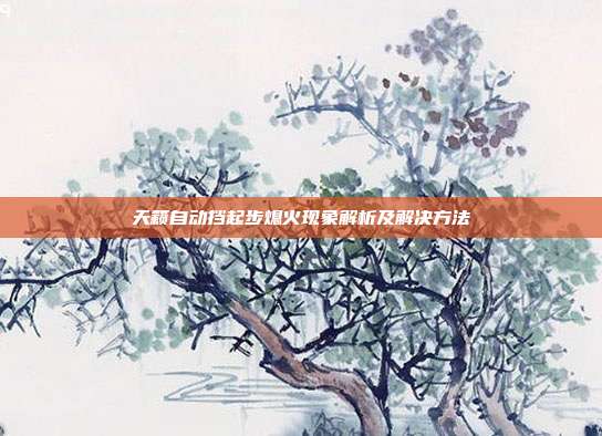 天籁自动挡起步熄火现象解析及解决方法