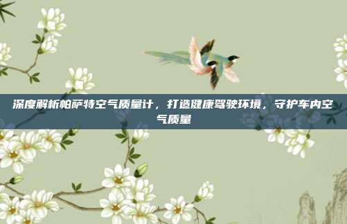 深度解析帕萨特空气质量计，打造健康驾驶环境，守护车内空气质量
