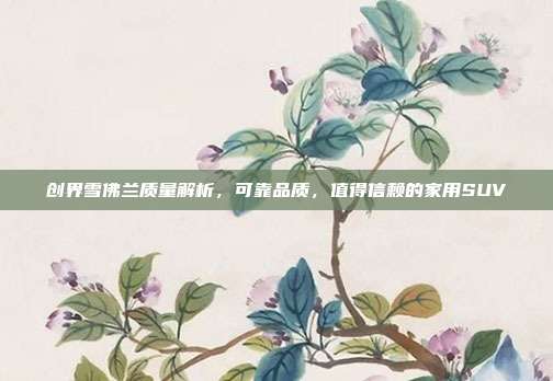 创界雪佛兰质量解析，可靠品质，值得信赖的家用SUV