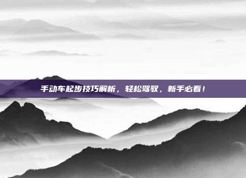 手动车起步技巧解析，轻松驾驭，新手必看！