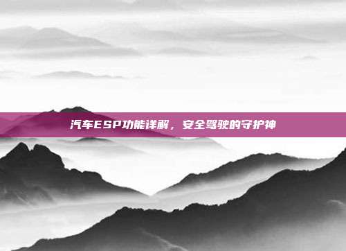汽车ESP功能详解，安全驾驶的守护神