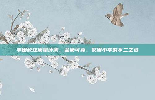 丰田致炫质量评测，品质可靠，家用小车的不二之选