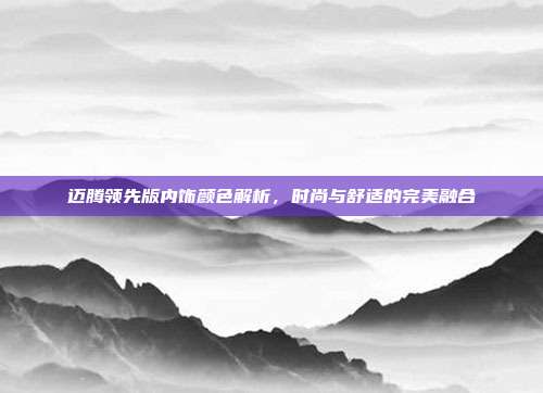 迈腾领先版内饰颜色解析，时尚与舒适的完美融合