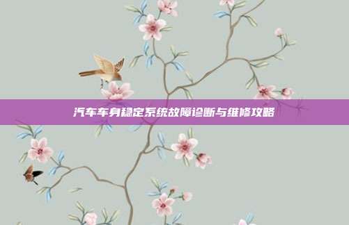 汽车车身稳定系统故障诊断与维修攻略