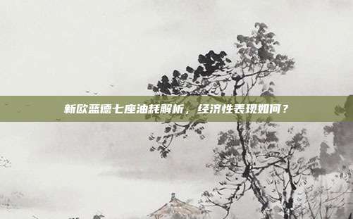 新欧蓝德七座油耗解析，经济性表现如何？