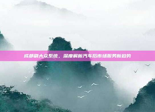 成都刷大众系统，深度解析汽车后市场服务新趋势