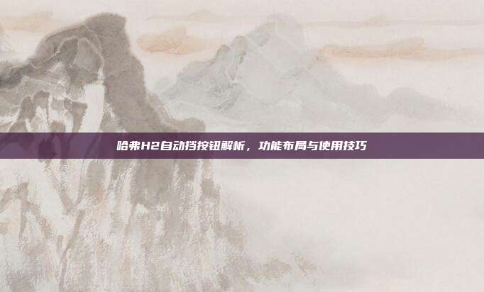 哈弗H2自动挡按钮解析，功能布局与使用技巧
