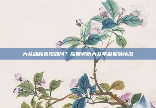 大众油耗表现如何？深度解析大众车型油耗情况