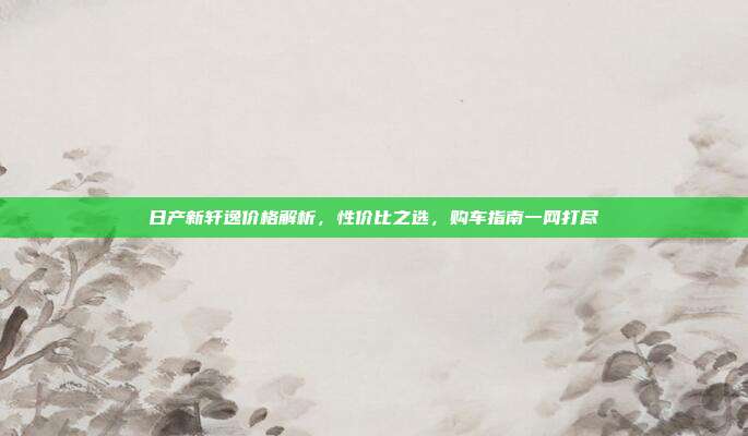 日产新轩逸价格解析，性价比之选，购车指南一网打尽