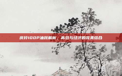 庆铃100P油耗解析，高效与经济的完美结合