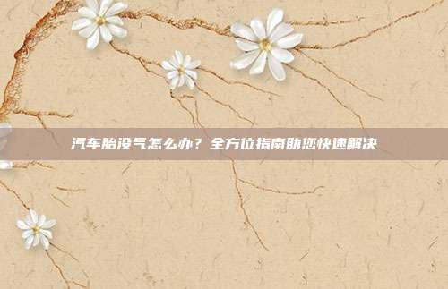 汽车胎没气怎么办？全方位指南助您快速解决
