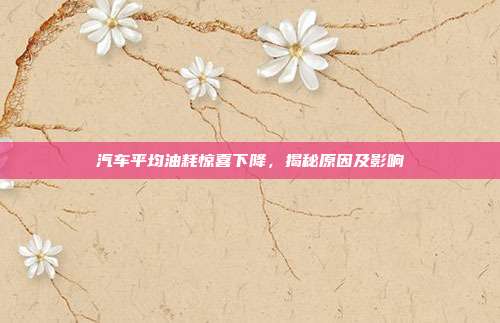 汽车平均油耗惊喜下降，揭秘原因及影响