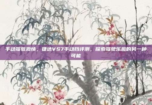 手动驾驭激情，捷达VS7手动挡评测，探索驾驶乐趣的另一种可能