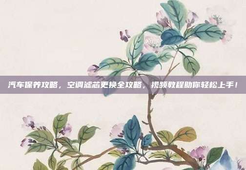 汽车保养攻略，空调滤芯更换全攻略，视频教程助你轻松上手！