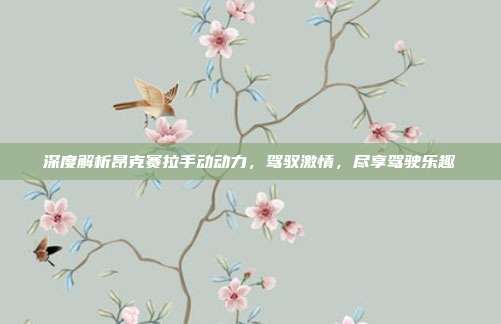 深度解析昂克赛拉手动动力，驾驭激情，尽享驾驶乐趣