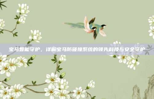 宝马智能守护，详解宝马防碰撞系统的领先科技与安全守护