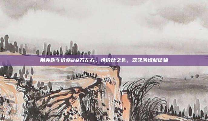 别克跑车价格29万左右，性价比之选，驾驭激情新体验