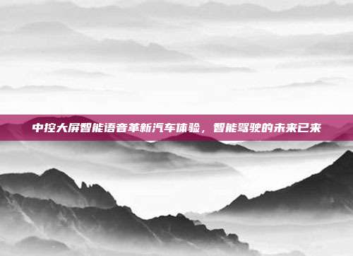 中控大屏智能语音革新汽车体验，智能驾驶的未来已来
