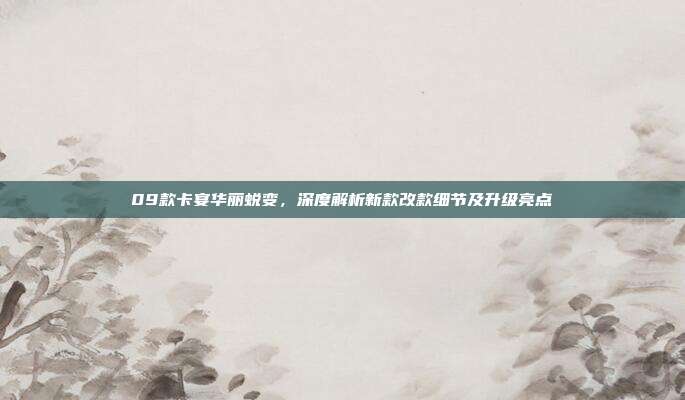 09款卡宴华丽蜕变，深度解析新款改款细节及升级亮点